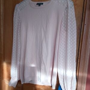 Chic Light Pink Polka Dot Sleeve Blouse